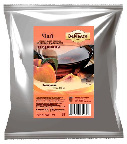Чай растворимый черный со вкусом и ароматом персика DeMarco
