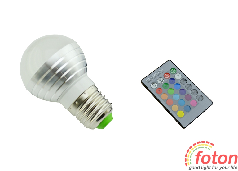 Светодиодная лампа RGB E27 Bulb ПДУ