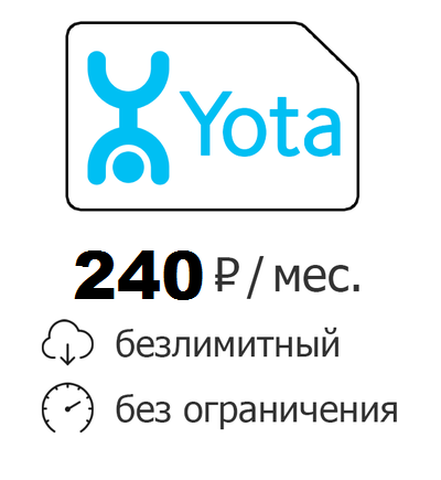 YOTA. Тариф Для смартфона с безлимитным интернетом