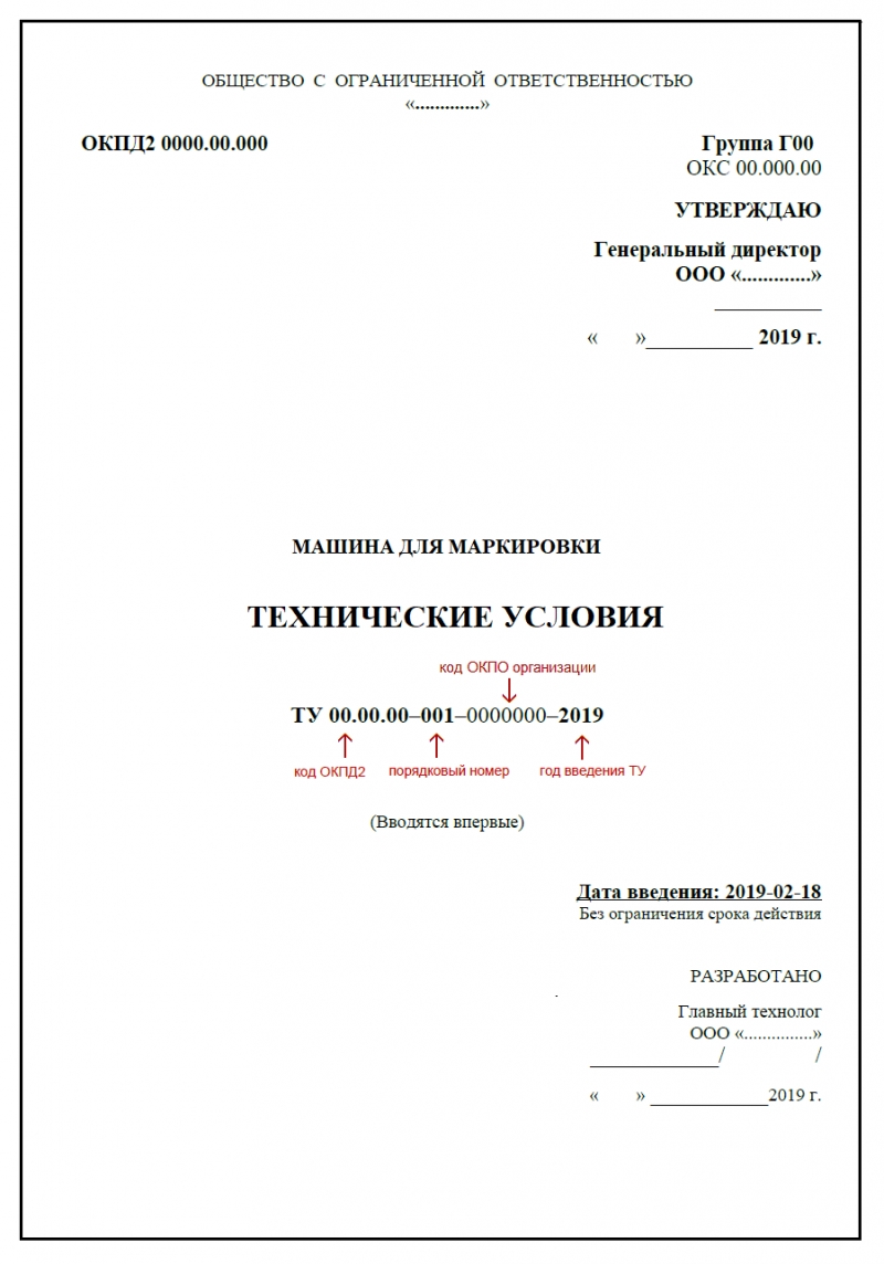 Разработка и регистрация Технических условий