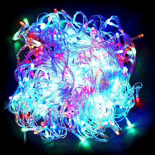 Разноцветная светодиодная гирлянда-нить 300 LED лампочек 19 м