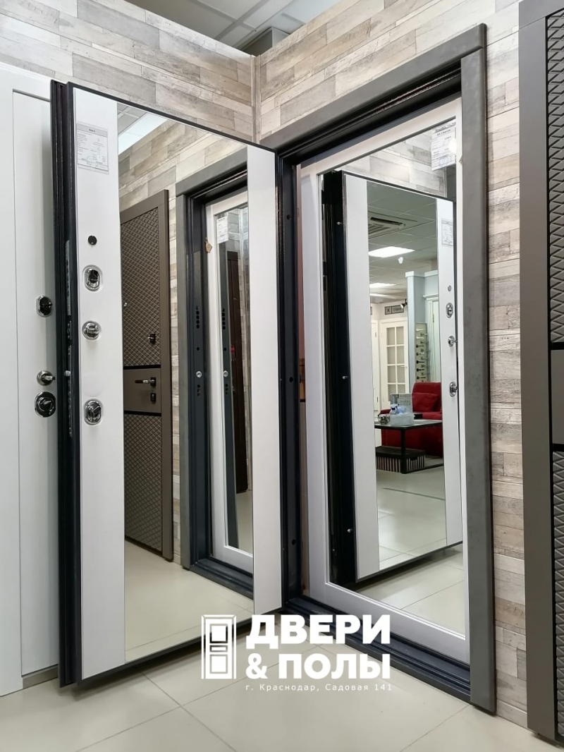 Дверь входная дизайнерская с зеркалом