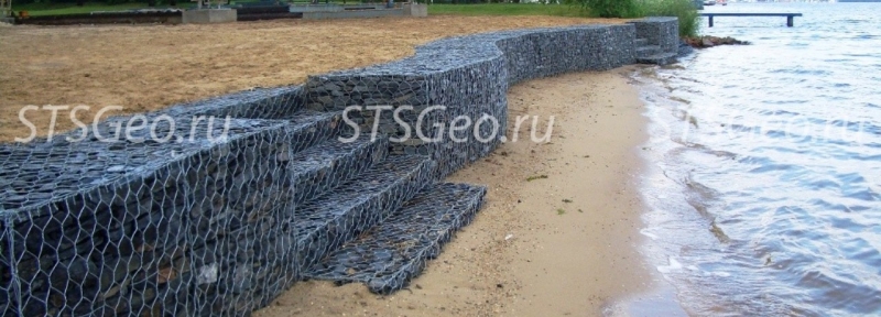 Берегоукрепление габионами под ключ - STSGEO