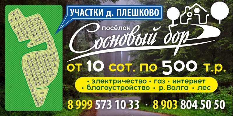 пос. Сосновый Бор д.Плешково Кимрский р. Тверской об. Газ Лес Волга
