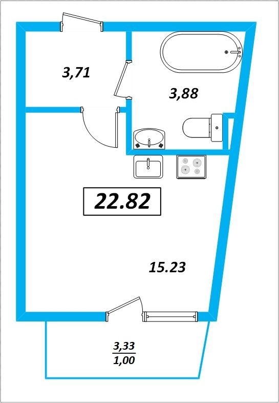 Продается студия, в строящемся доме корпус 32, в ЖК Приморский кварт ...