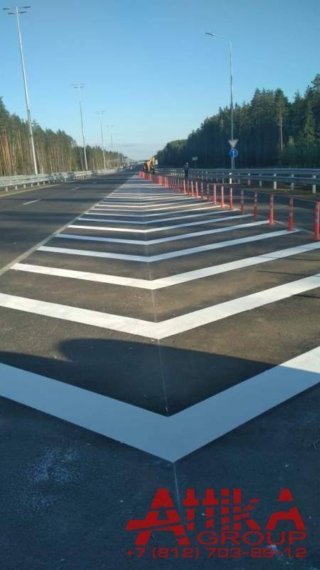 Нанесение дорожной разметки