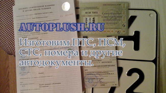 Документы для авто на оригинальных бланках - ПТС, СТС, ПСМ, ГРЗ, ОСАГО