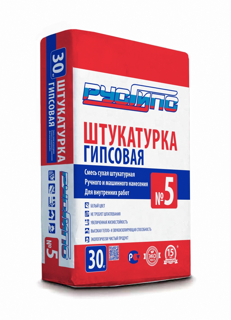 Штукатурка Гипсовая 30кг 5 Русгипс