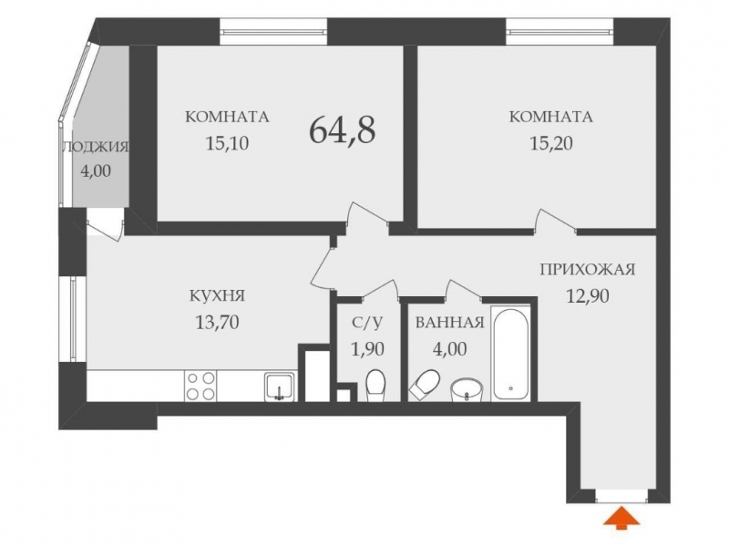 Продам комфортабельную 2-комнатную квартиру.