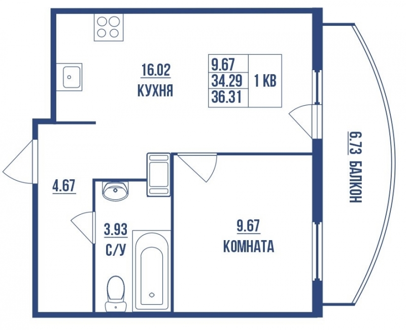 1-к квартира для продажи по хорошей цене.