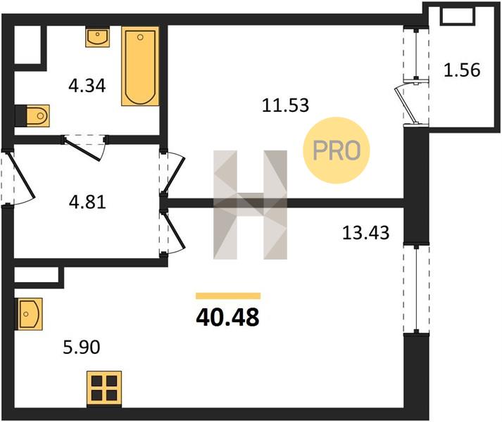Продажа 1-комн. кв. 49 кв.м. ЖК Счастье в Казани