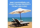 Leasehold seside property real estate in Italy. FOR SALE 1-2-3-bedroom