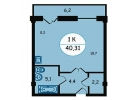 1-к 40,31 кв..м, с.Криводановка, ул.Зеленая 16